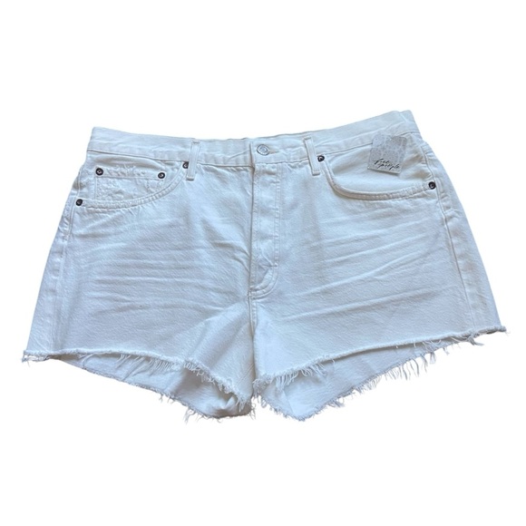 AGOLDE Parker Vintage Cut Off Jean Shorts Platinum White Sz 31 NEW